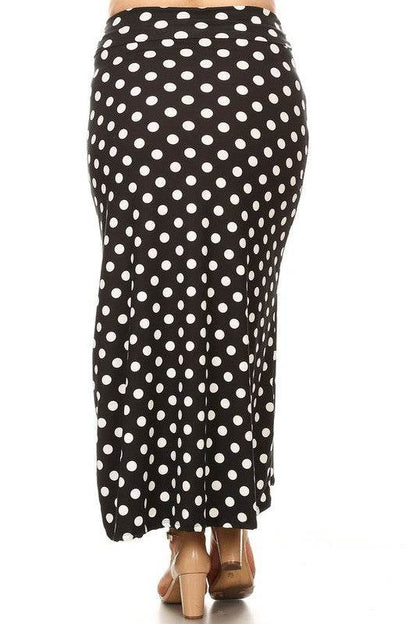Plus size Polka dot maxi length skirt - Shop Style & More | Fresh Looks, Everyday Deals & Free Shipping