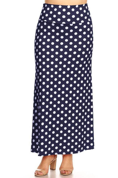 Plus size Polka dot maxi length skirt - Shop Style & More | Fresh Looks, Everyday Deals & Free Shipping