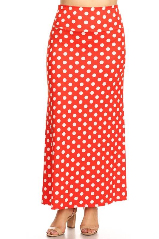 Plus size Polka dot maxi length skirt - Shop Style & More | Fresh Looks, Everyday Deals & Free Shipping