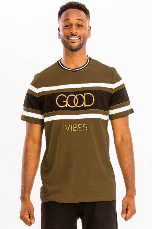 Good Vibes 3D Design Print Gold Foil - Shop Style & More | Fresh Looks, Everyday Deals & Free Shipping
