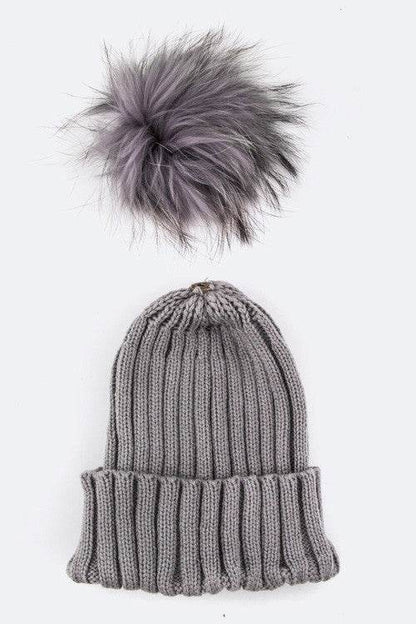 Raccoon Fur PomPom Beanie - Shop Style & More | Fresh Looks, Everyday Deals & Free Shipping