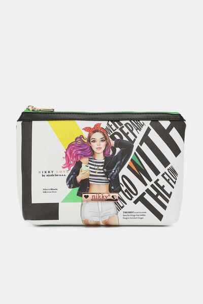 Nicole Lee USA Printed Large Cosmetic Pouch College Girl One Size Bags