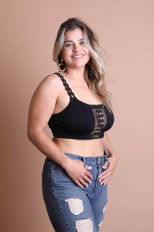 Boho Eye Lace Applique Bralette Plus Size - Shop Style & More | Fresh Looks, Everyday Deals & Free Shipping