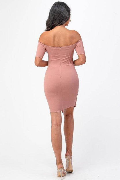 off the shoulder front twist bodycon dress - Shop Style & More | Fresh Looks, Everyday Deals & Free Shipping