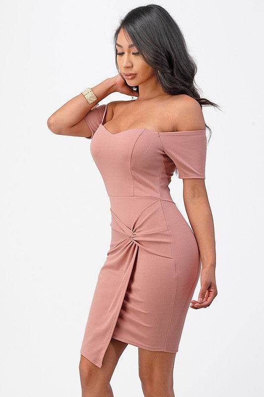 off the shoulder front twist bodycon dress - Shop Style & More | Fresh Looks, Everyday Deals & Free Shipping
