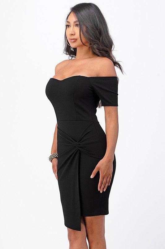 off the shoulder front twist bodycon dress - Shop Style & More | Fresh Looks, Everyday Deals & Free Shipping