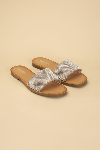 JUSTICE-S Rhinestone Slides Sandals