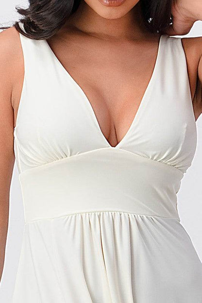 dull tricot deep V neck A line dress - Shop Style & More | Fresh Looks, Everyday Deals & Free Shipping