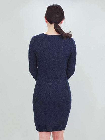 Feminine Cable Knit Long Sleeve Sweater Dress - Shop Style & More | Fresh Looks, Everyday Deals & Free Shipping