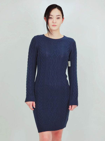 Feminine Cable Knit Long Sleeve Sweater Dress - Shop Style & More | Fresh Looks, Everyday Deals & Free Shipping