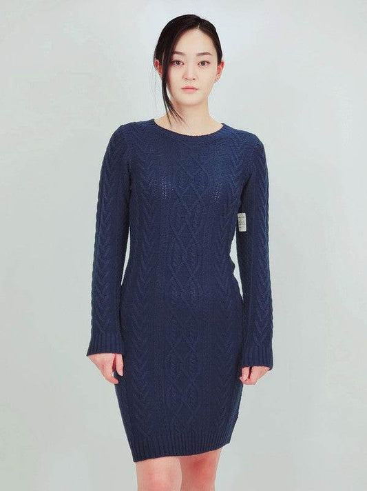 Feminine Cable Knit Long Sleeve Sweater Dress - Shop Style & More | Fresh Looks, Everyday Deals & Free Shipping