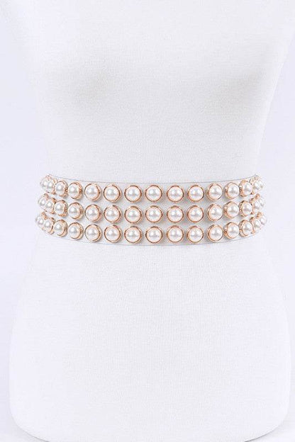 PLUS SIZE Pearl Studs Clear PVC Belt - Shop Style & More | Fresh Looks, Everyday Deals & Free Shipping