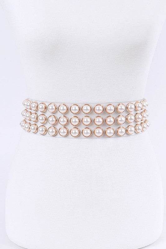 PLUS SIZE Pearl Studs Clear PVC Belt - Shop Style & More | Fresh Looks, Everyday Deals & Free Shipping