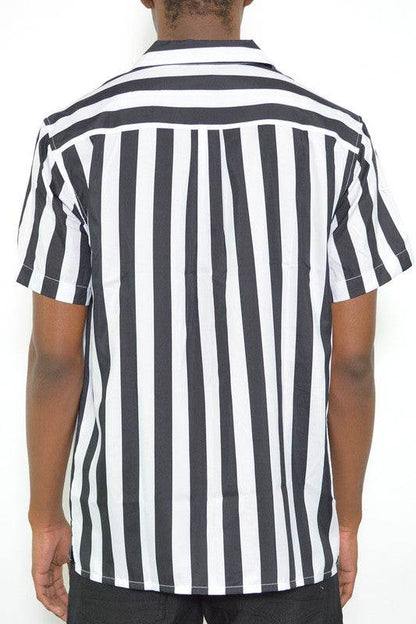 MENS SHORT SLEEVE STRIPED BUTTON DOWN PRINT SHIRT - Shop Style & More | Fresh Looks, Everyday Deals & Free Shipping