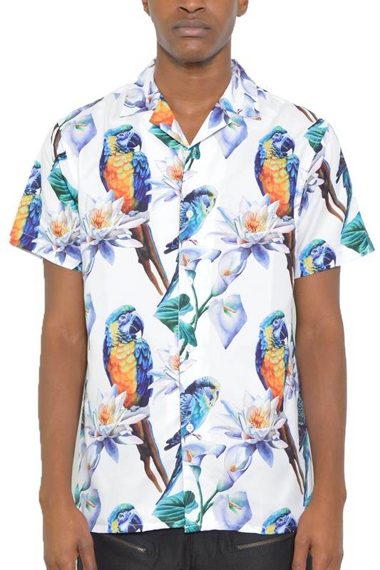 MENS TUCAN PARROT PRINT RESORT BUTTON DOWN SHIRT - Shop Style & More | Fresh Looks, Everyday Deals & Free Shipping