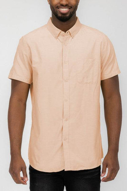 MENS PASTEL COLOR SHORT SLEEVE BUTTON DOWN - Shop Style & More | Fresh Looks, Everyday Deals & Free Shipping