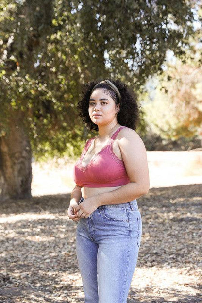Lace Trim Padded Bralette Plus - Shop Style & More | Fresh Looks, Everyday Deals & Free Shipping
