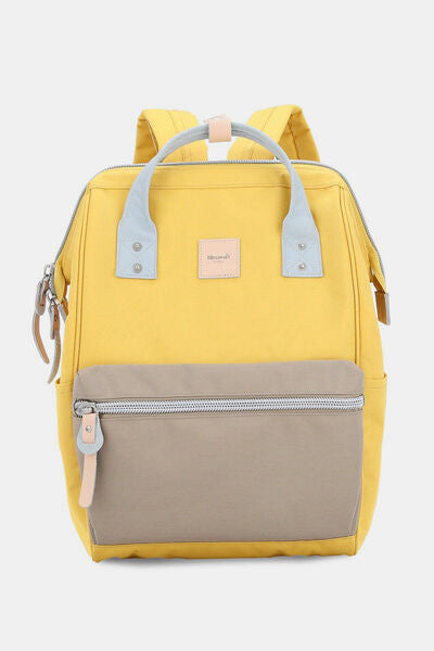 Himawari Water Resistant Canvas Backpack Bag with Side Pockets Lemon Khaki One Size Bags