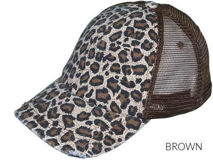 Leopard Messy Bun Hat - Shop Style & More | Fresh Looks, Everyday Deals & Free Shipping
