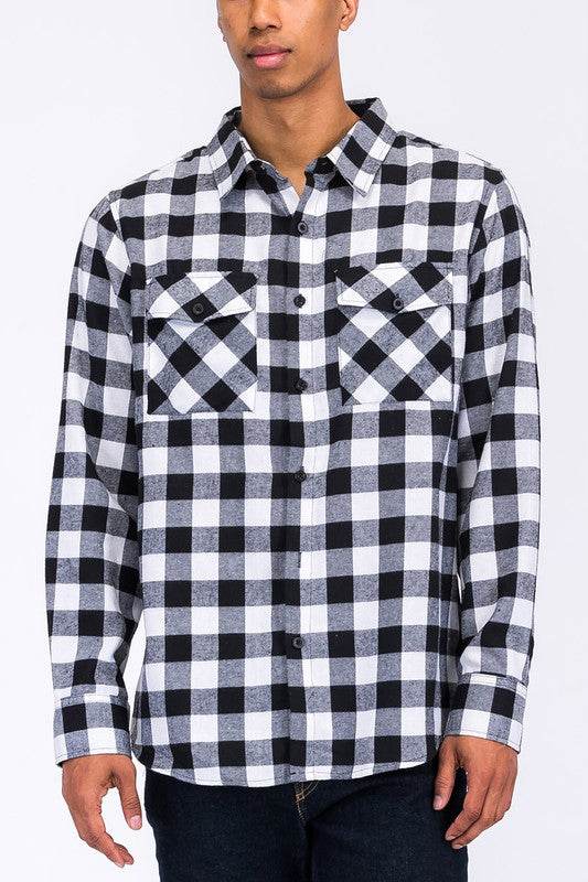 Regular Fit Checker Plaid Flannel Long Sleeve - Shop Style & More | Fresh Looks, Everyday Deals & Free Shipping