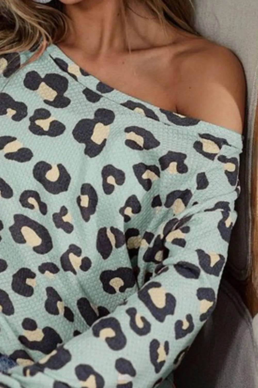 BiBi Leopard Hacci Knit Top - Shop Style & More | Fresh Looks, Everyday Deals & Free Shipping
