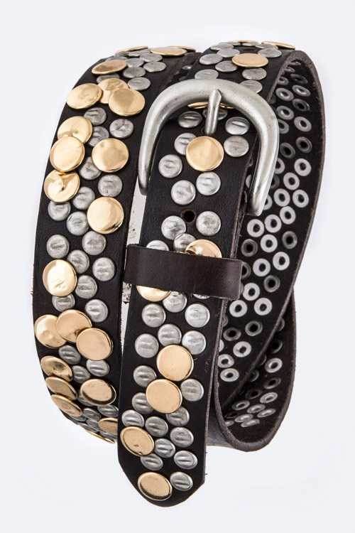 Hammered Studs Retro Biker Leather Belt - Shop Style & More | Fresh Looks, Everyday Deals & Free Shipping
