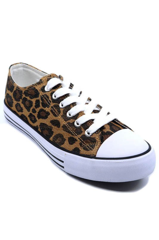 Lace up Classic Sneaker Bronze Leopard Sneakers