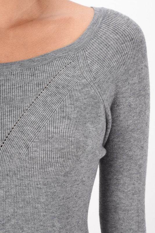 Round Neck Reglan Sleeve Ribbed Knit Sweater Dress - Shop Style & More | Fresh Looks, Everyday Deals & Free Shipping