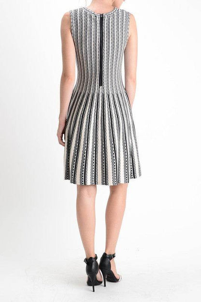 Flare Sleeveless Jacquard Sweater Knitted Dress - Shop Style & More | Fresh Looks, Everyday Deals & Free Shipping