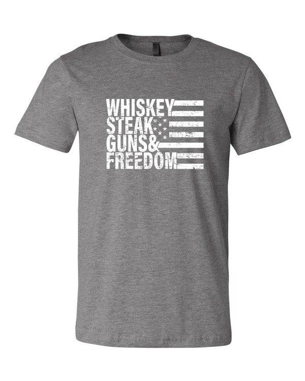 Whiskey Steak Guns & Freedom Tee - Shop Style & More | Fresh Looks, Everyday Deals & Free Shipping