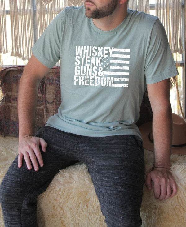 Whiskey Steak Guns & Freedom Tee - Shop Style & More | Fresh Looks, Everyday Deals & Free Shipping