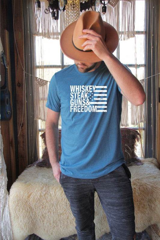 Whiskey Steak Guns & Freedom Tee - Shop Style & More | Fresh Looks, Everyday Deals & Free Shipping