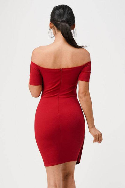 off the shoulder front twist bodycon dress - Shop Style & More | Fresh Looks, Everyday Deals & Free Shipping