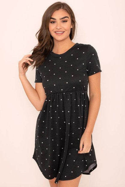 Short Sleeve Polka Dot Mini Dress - Shop Style & More | Fresh Looks, Everyday Deals & Free Shipping