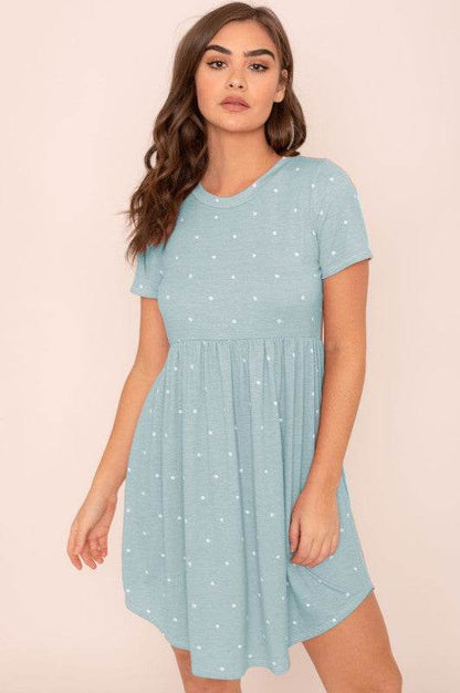 Short Sleeve Polka Dot Mini Dress - Shop Style & More | Fresh Looks, Everyday Deals & Free Shipping