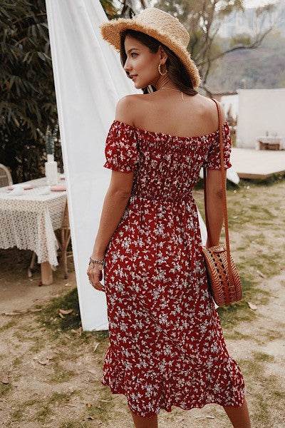 Off shoulder midi floral dress - Shop Style & More | Fresh Looks, Everyday Deals & Free Shipping