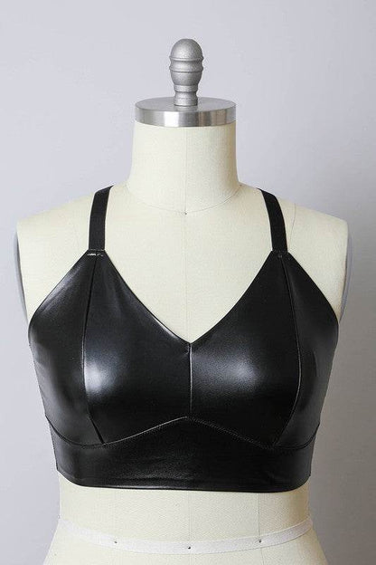Faux Leather Longline Bralette Plus Size - Shop Style & More | Fresh Looks, Everyday Deals & Free Shipping