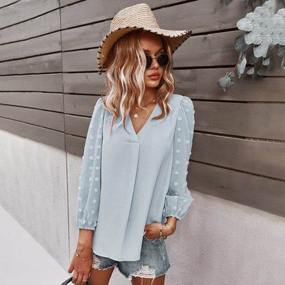 Long sleeve dotted blouse - Shop Style & More | Fresh Looks, Everyday Deals & Free Shipping