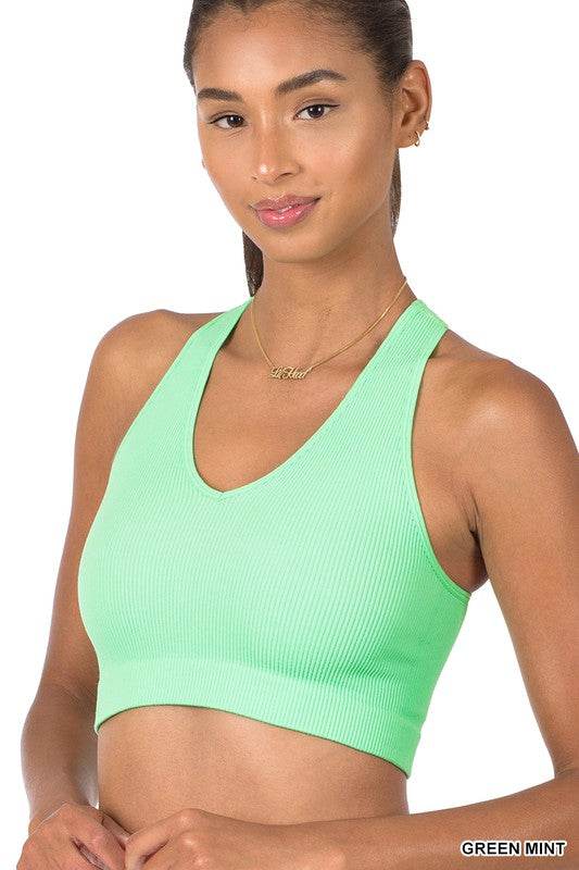 Ribbed Cropped Racerback Tank Top - Shop Style & More | Fresh Looks, Everyday Deals & Free Shipping