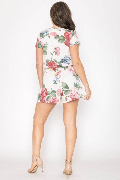 Surplice Drawstring Floral Romper - Shop Style & More | Fresh Looks, Everyday Deals & Free Shipping