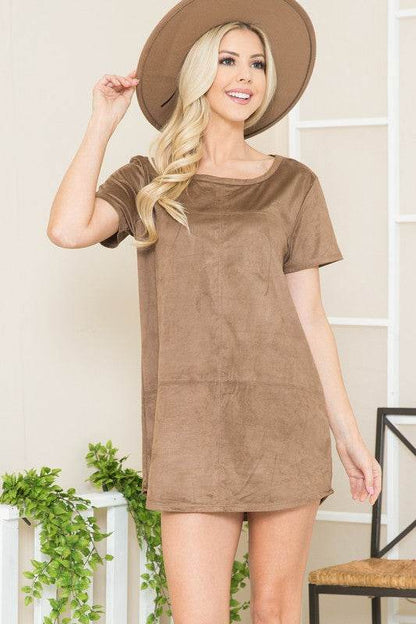 Micro Sued Tunic Dress - Shop Style & More | Fresh Looks, Everyday Deals & Free Shipping