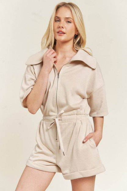 TERRY ZIP FRONT ROMPER - Shop Style & More | Fresh Looks, Everyday Deals & Free Shipping