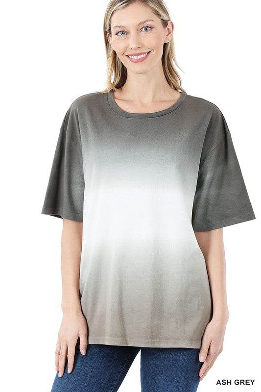 Dip Dye Short Sleeve Round Neck Top - Shop Style & More | Fresh Looks, Everyday Deals & Free Shipping