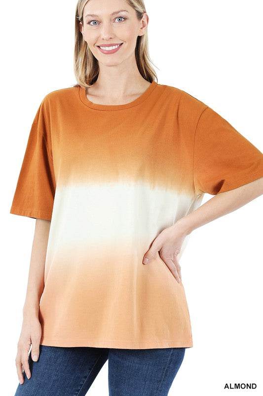 Dip Dye Short Sleeve Round Neck Top - Shop Style & More | Fresh Looks, Everyday Deals & Free Shipping