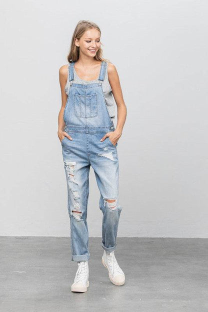 Patch Pocket Ripped Denim Overalls - Shop Style & More | Fresh Looks, Everyday Deals & Free Shipping