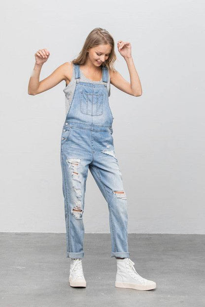 Patch Pocket Ripped Denim Overalls - Shop Style & More | Fresh Looks, Everyday Deals & Free Shipping