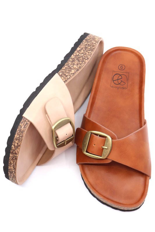 Boho- slide with buckle ornament Sandals