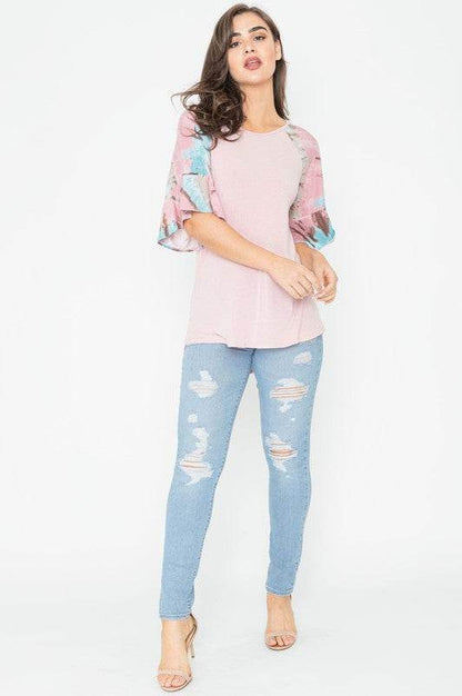 Tie Dye Ruffle Sleeve Tunic - Shop Style & More | Fresh Looks, Everyday Deals & Free Shipping