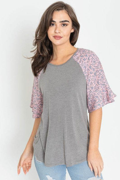 Floral Ruffle Sleeve Tunic - Shop Style & More | Fresh Looks, Everyday Deals & Free Shipping
