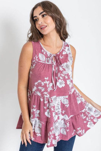 Sleeveless Floral Tiered Tunic - Shop Style & More | Fresh Looks, Everyday Deals & Free Shipping